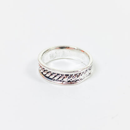 Retro Vintage Chain Ring Silver