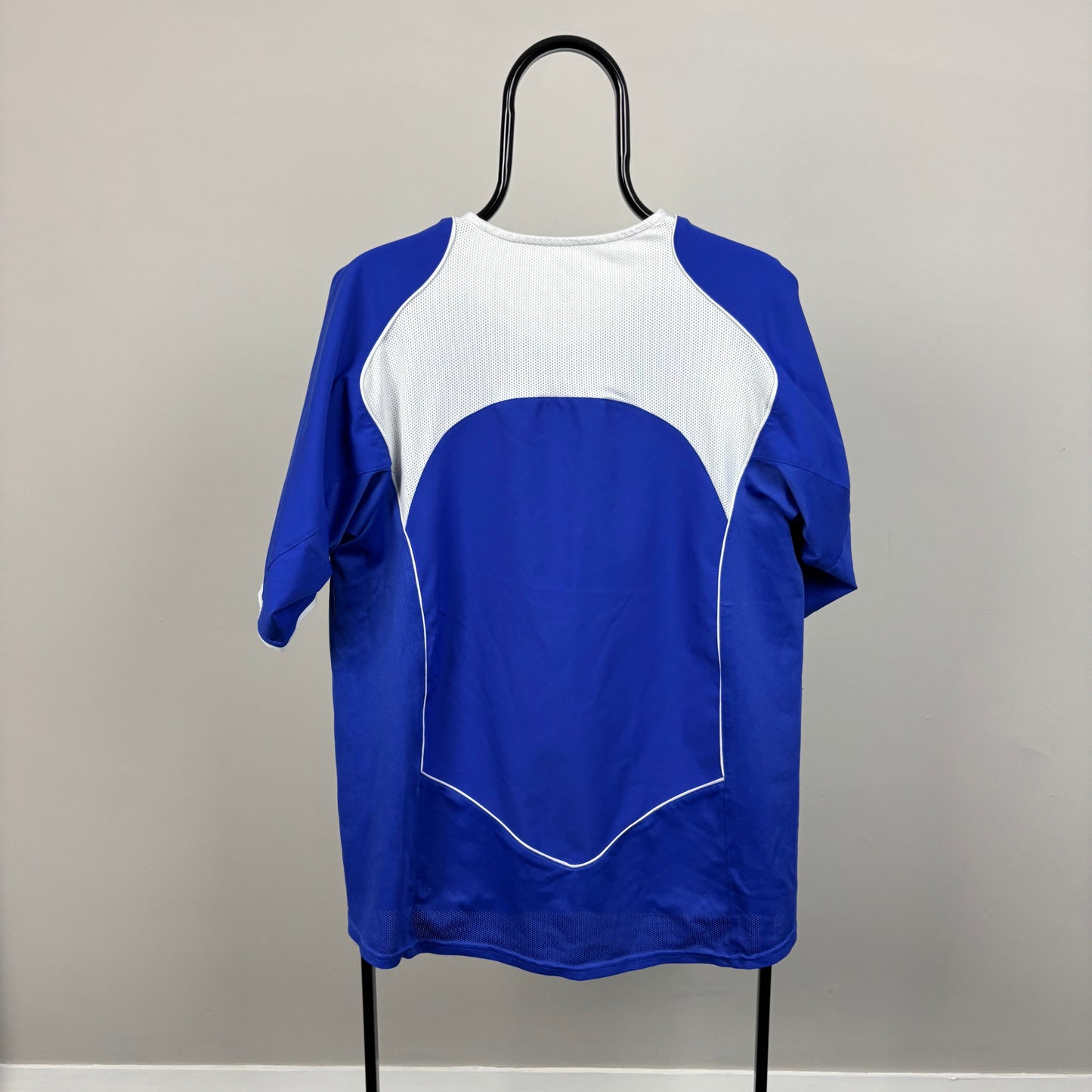 90s Nike Brazi Football Shirt T-Shirt Blue Large