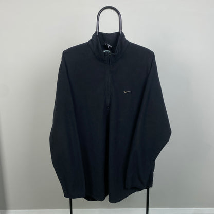00s Nike Oregon 1/4 Zip Fleece Sweatshirt Black XL