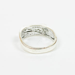 Retro Vintage Playing Card Ring Silver