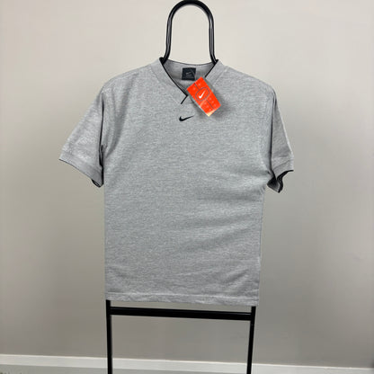 00s Nike Centre Swoosh T-Shirt Grey XS