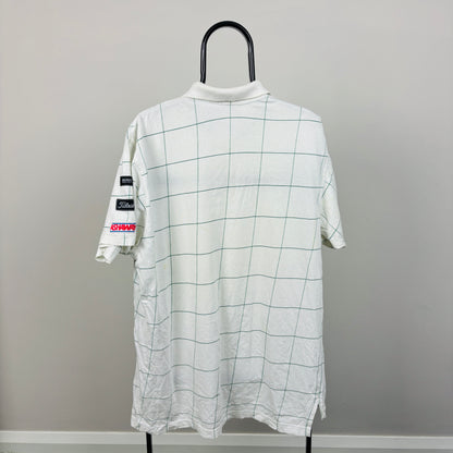 90s Nike Challenge Court Tournament Polo Shirt T-Shirt White Large