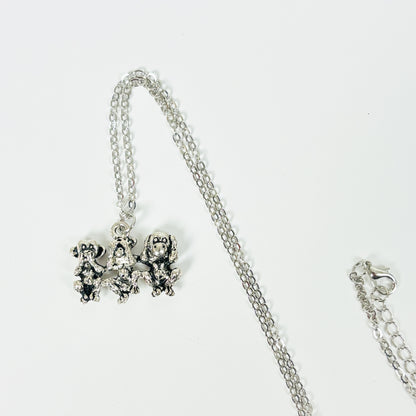 Three Wise Monkeys Silver Necklace