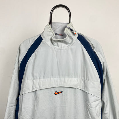 90s Nike Reversible Side Winder Fleece Jacket Grey Large