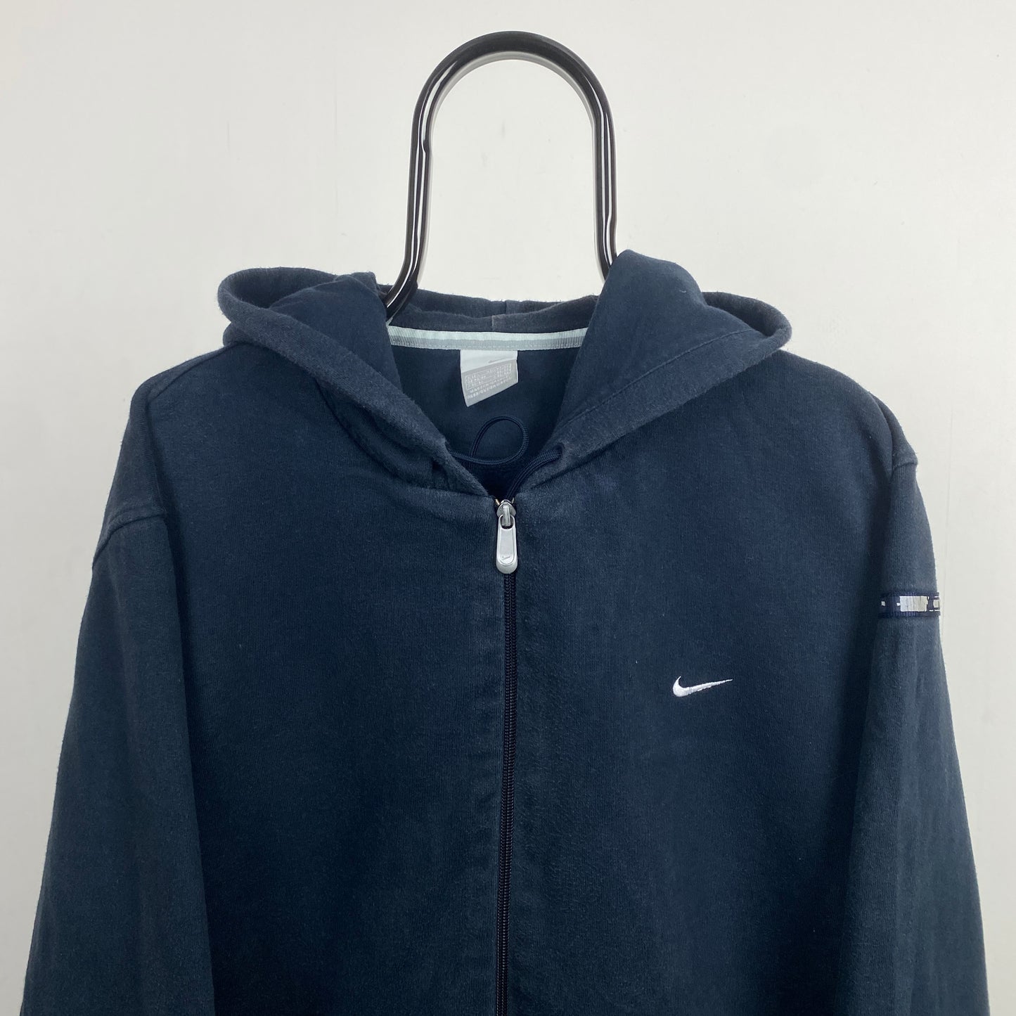 00s Nike Heavyweight Zip Hoodie Blue Large