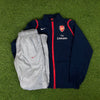 00s Nike Arsenal Windbreaker Jacket + Joggers Set Blue Small
