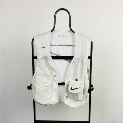 00s Nike Running Vest Gilet Jacket White Small