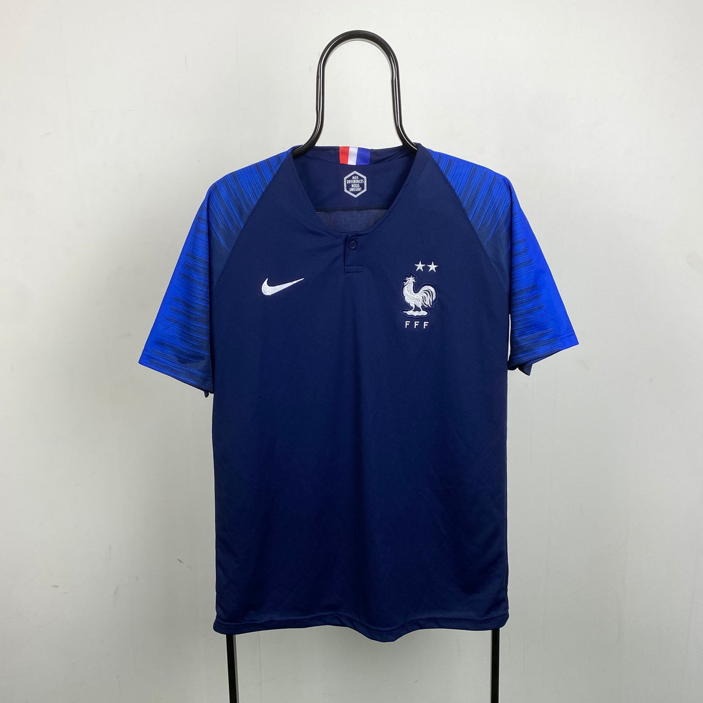 00s Nike France Football Shirt T-Shirt Blue Medium