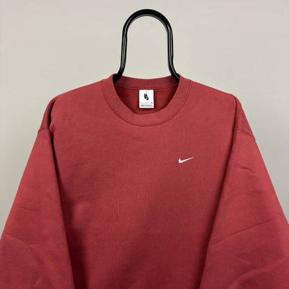 00s Nike Heavyweight Sweatshirt Red Small
