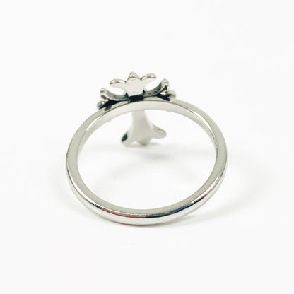 Vintage Skull Band Ring Silver