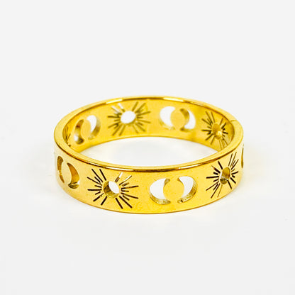 Retro Vintage Sun Ring Gold