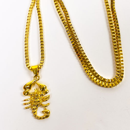 Retro Scorpion Necklace Chain Gold