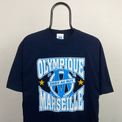 Retro 90s Olympic Marseille T-Shirt Blue Medium