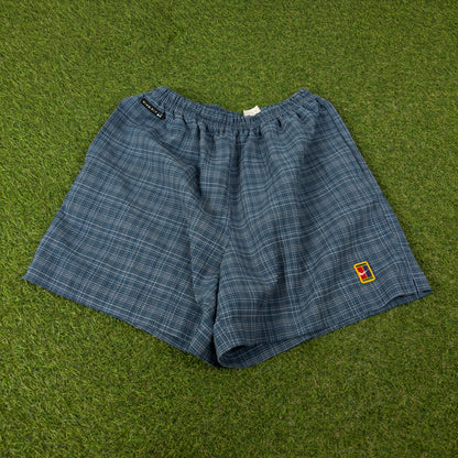 90s Nike Challenge Court Plaid Shorts Blue Large