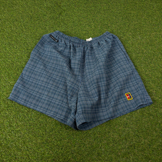 90s Nike Challenge Court Plaid Shorts Blue Large