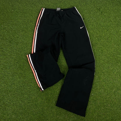 90s Nike Piping Tracksuit Jacket + Joggers Set Black Large