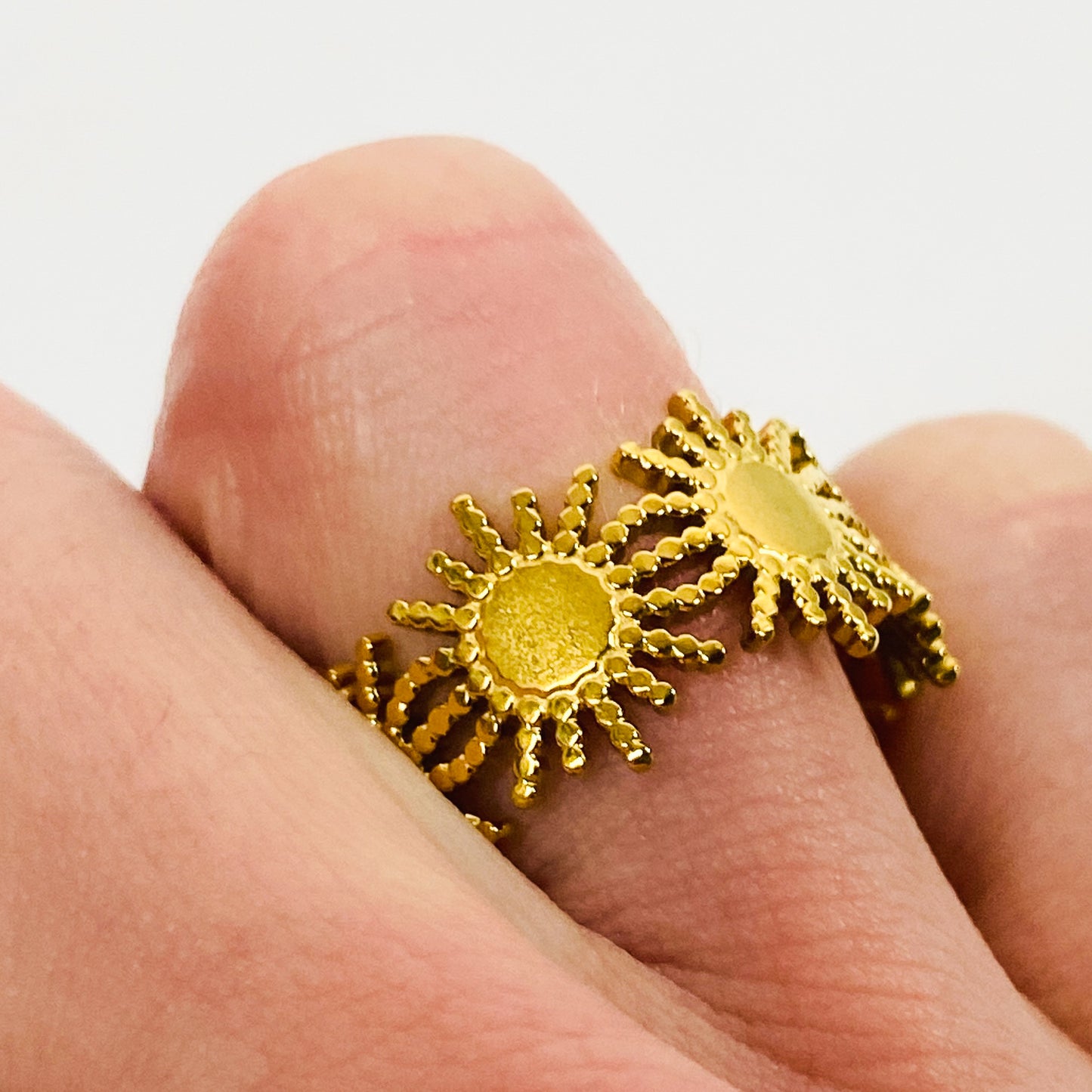 Retro Adjustable Sun Ring Gold