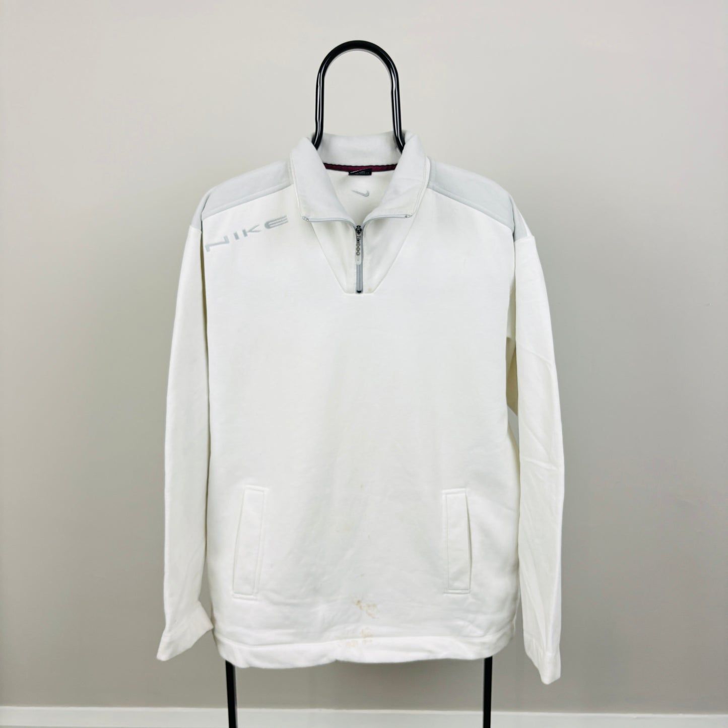 90s Nike 1/4 Zip Sweatshirt White XL