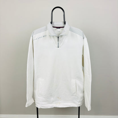 90s Nike 1/4 Zip Sweatshirt White XL