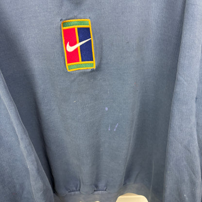 90s Nike Challenge Court 1/4 Zip Sweatshirt Blue XL