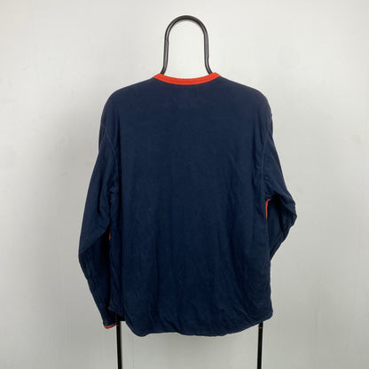 Retro Chaps Ralph Lauren Reversible Sweatshirt Orange Blue Small