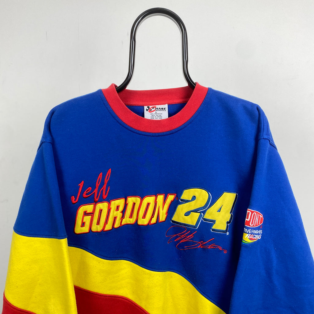 Retro Jeff Gordon Nascar Sweatshirt Blue Large