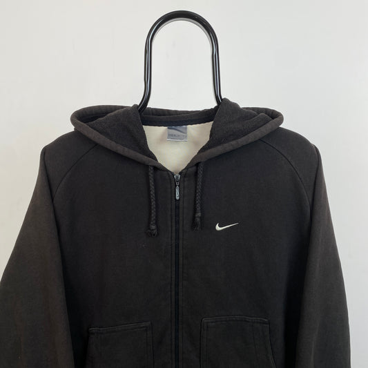 00s Nike Zip Hoodie Black Womens Medium