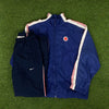 90s Nike Piping Jacket + Joggers Set Blue Medium