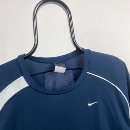 00s Nike Dri-Fit Piping Gym T-Shirt Blue Medium