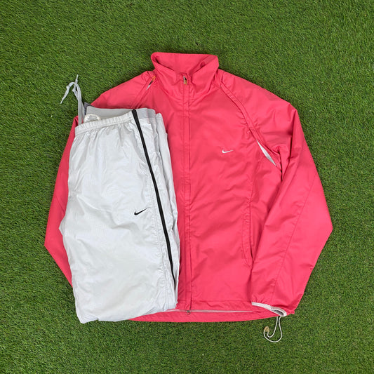 00s Nike Golf Tracksuit Jacket + Joggers Set Pink Womens Large