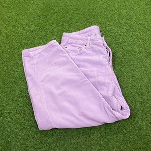 Retro Cord Trousers Joggers Purple Medium