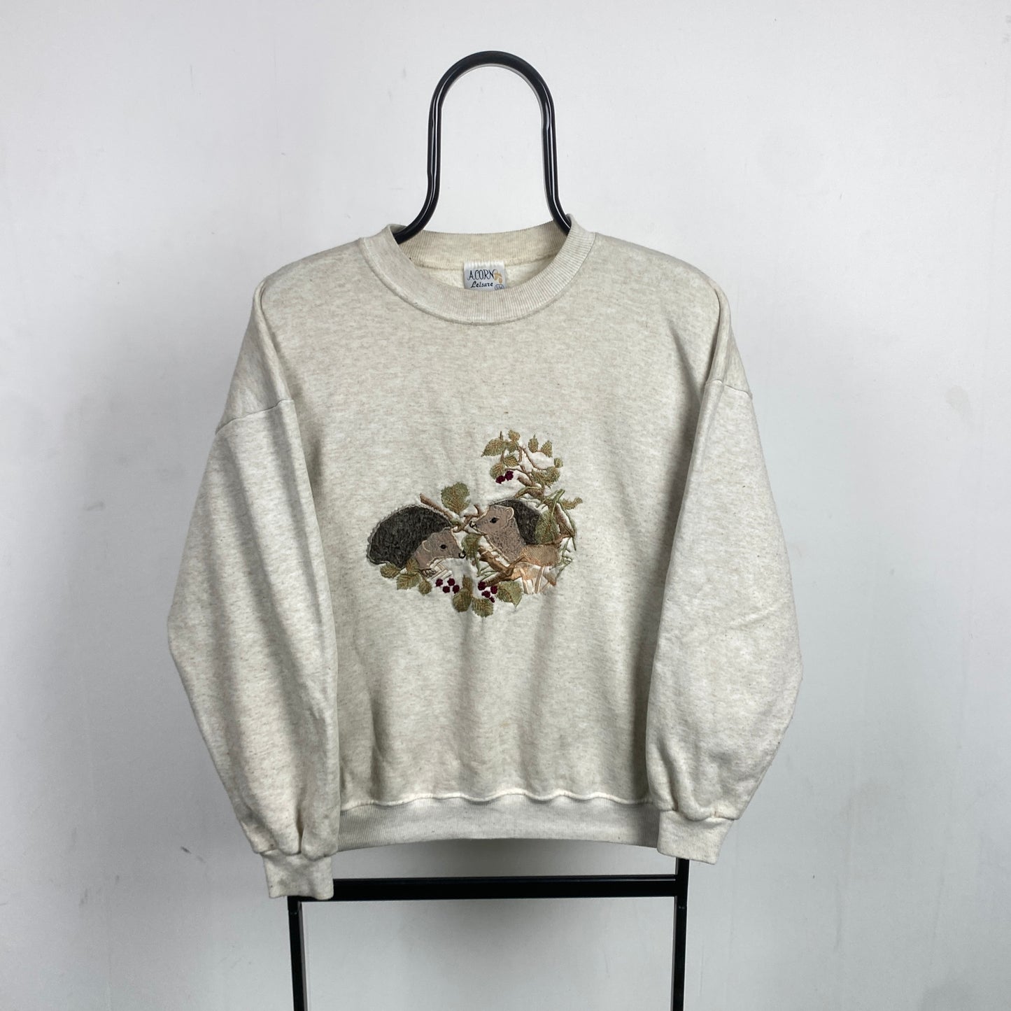 Retro Hedgehog Sweatshirt Brown Small