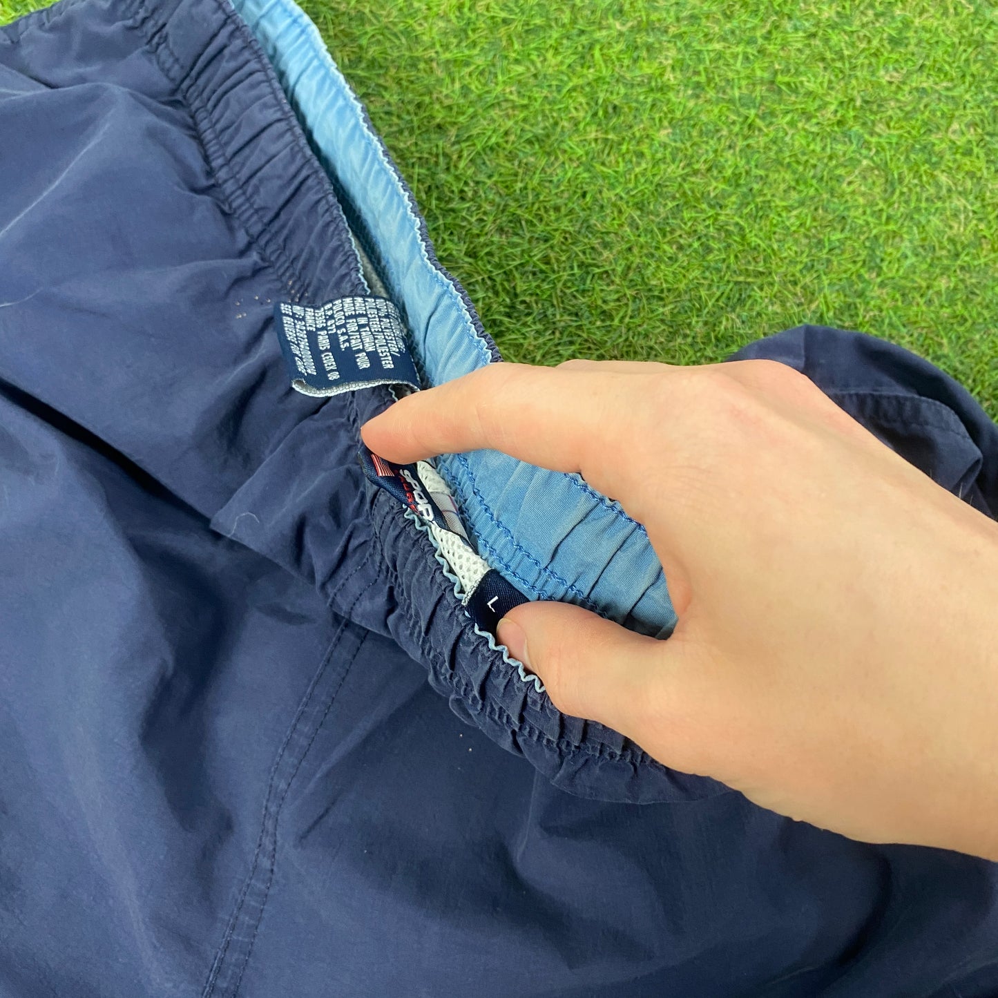 Retro 90s Polo Sport Shorts Blue Large