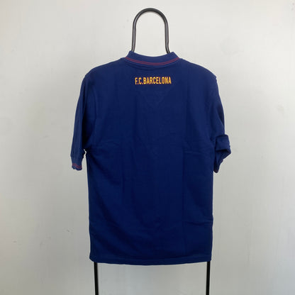 90s Nike Barcelona Collared Football Shirt T-Shirt Blue Small