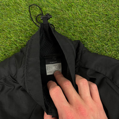 00s Nike Clima-Fit Piping Windbreaker Jacket + Joggers Set Black Small