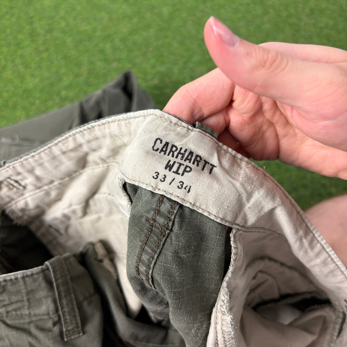 00s Carhartt Workwear Trousers Joggers Green Medium 33x34