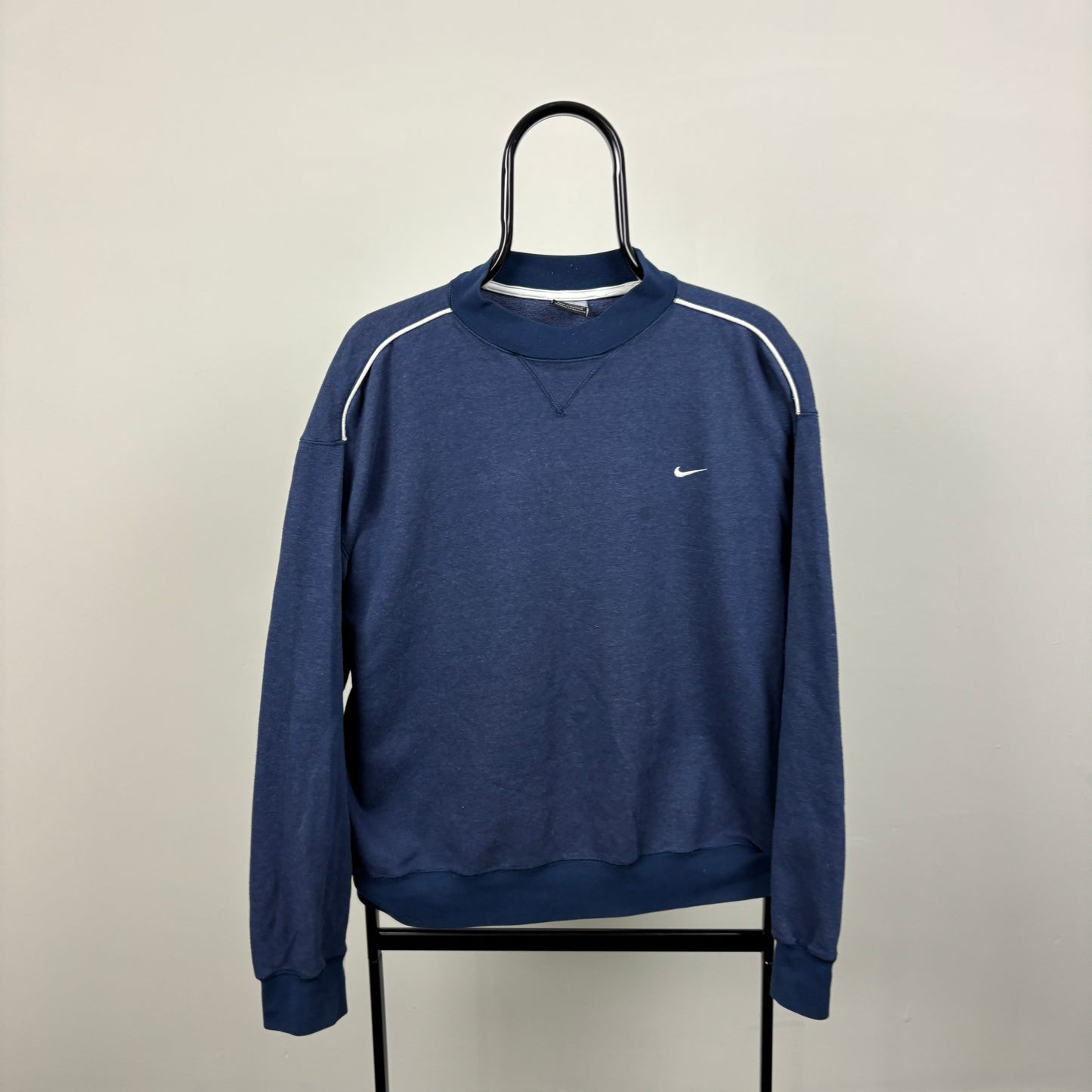 00s Nike Piping Sweatshirt Blue Large
