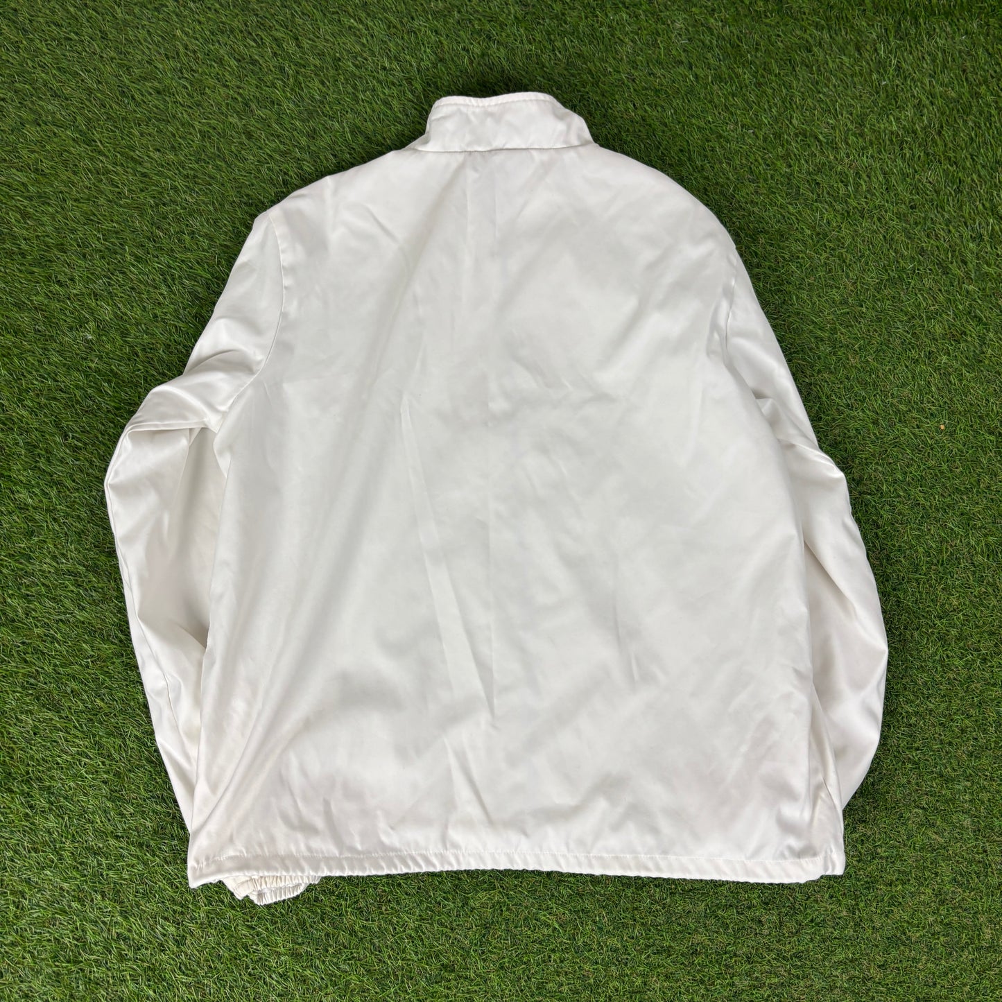 00s Nike Piping Windbreaker Jacket + Joggers Set White Medium