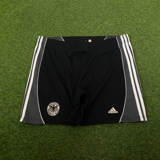 90s Adidas Germany Football Shorts Black Large
