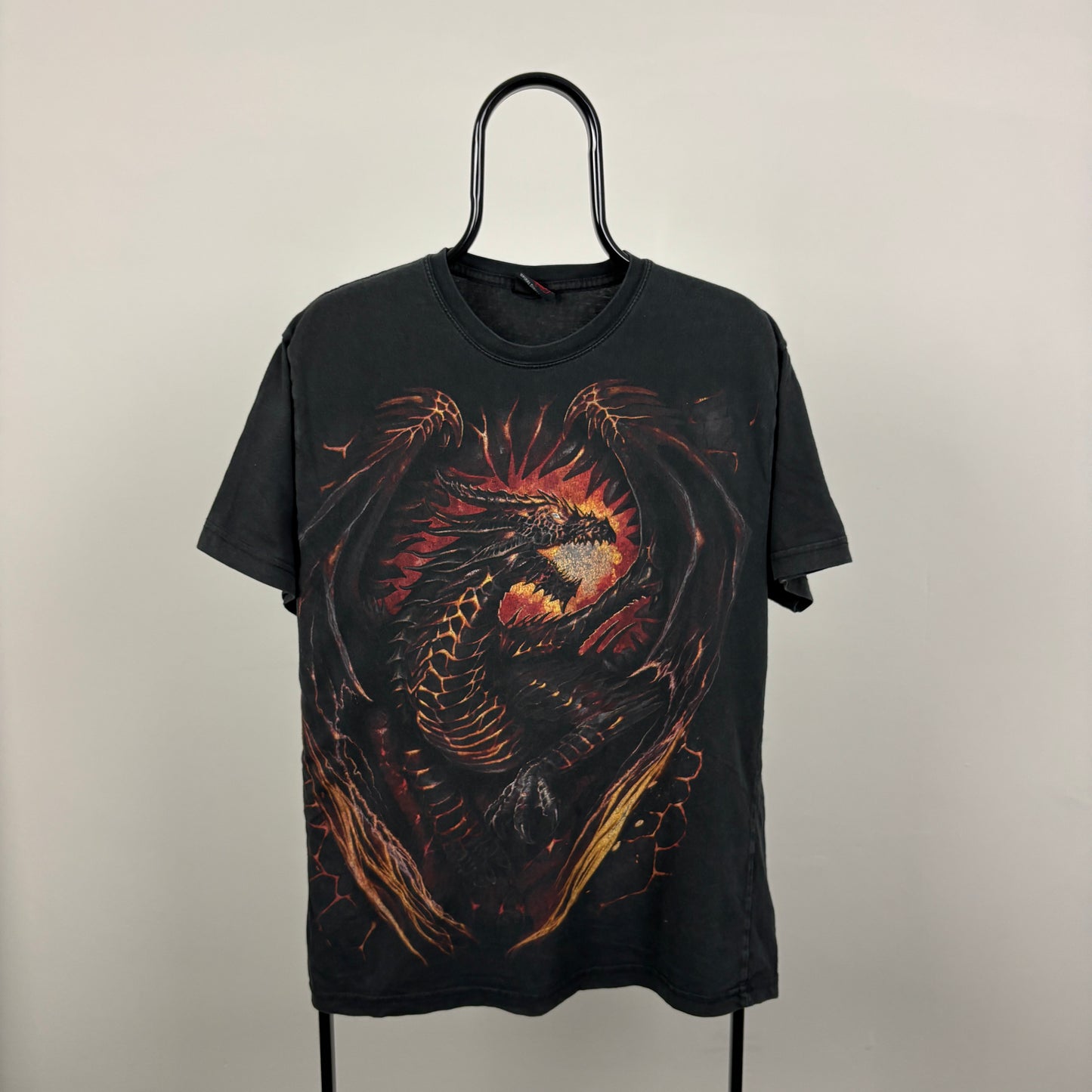 90s Dragon T-Shirt Black Large