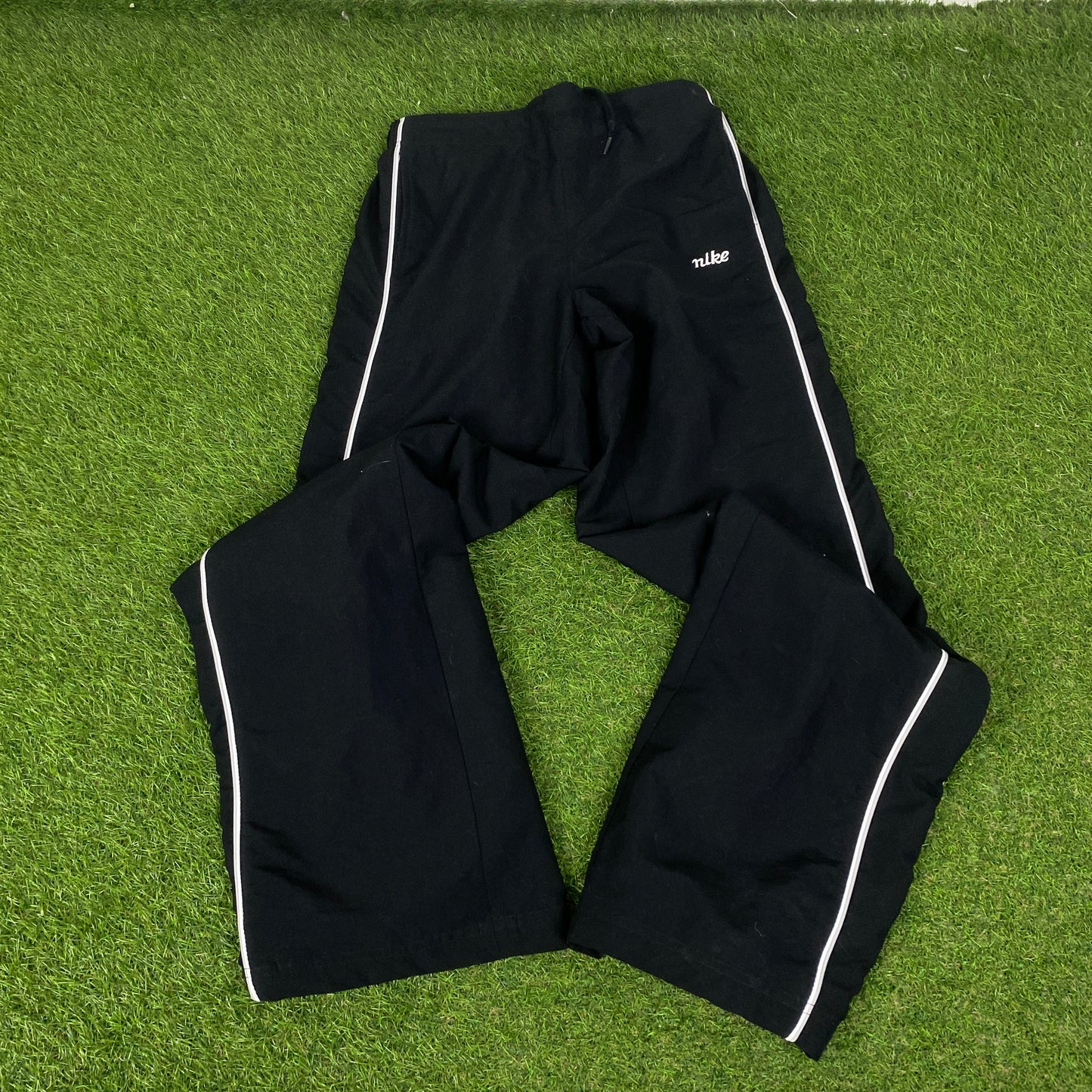 00s Nike Air Max Piping Tracksuit Jacket + Joggers Set Black Large