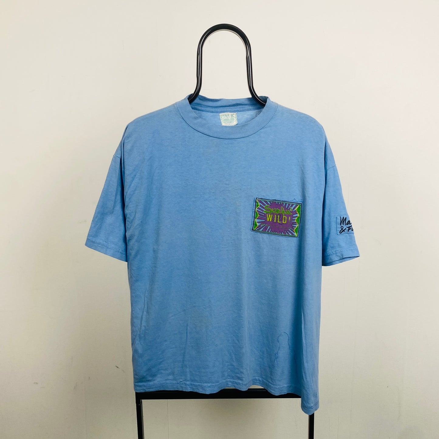 Retro 90s Surf T-Shirt Blue Large