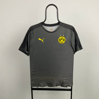 Retro Puma Borussia Dortmund Football Shirt T-Shirt Black Small