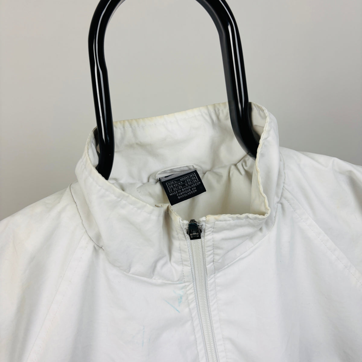 00s Nike Piping Windbreaker Jacket White Large