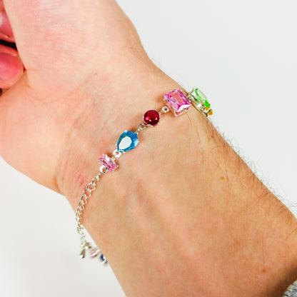 Vintage Gemstone Bracelet .925 Silver