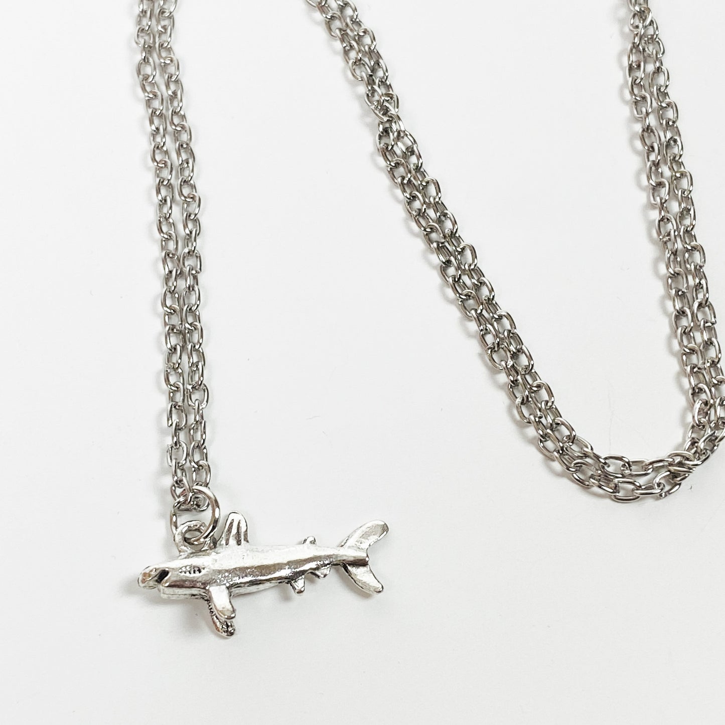 Retro Shark Necklace Chain Silver