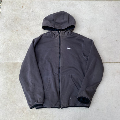 00s Nike Reversible Fleece Coat Jacket Black Small