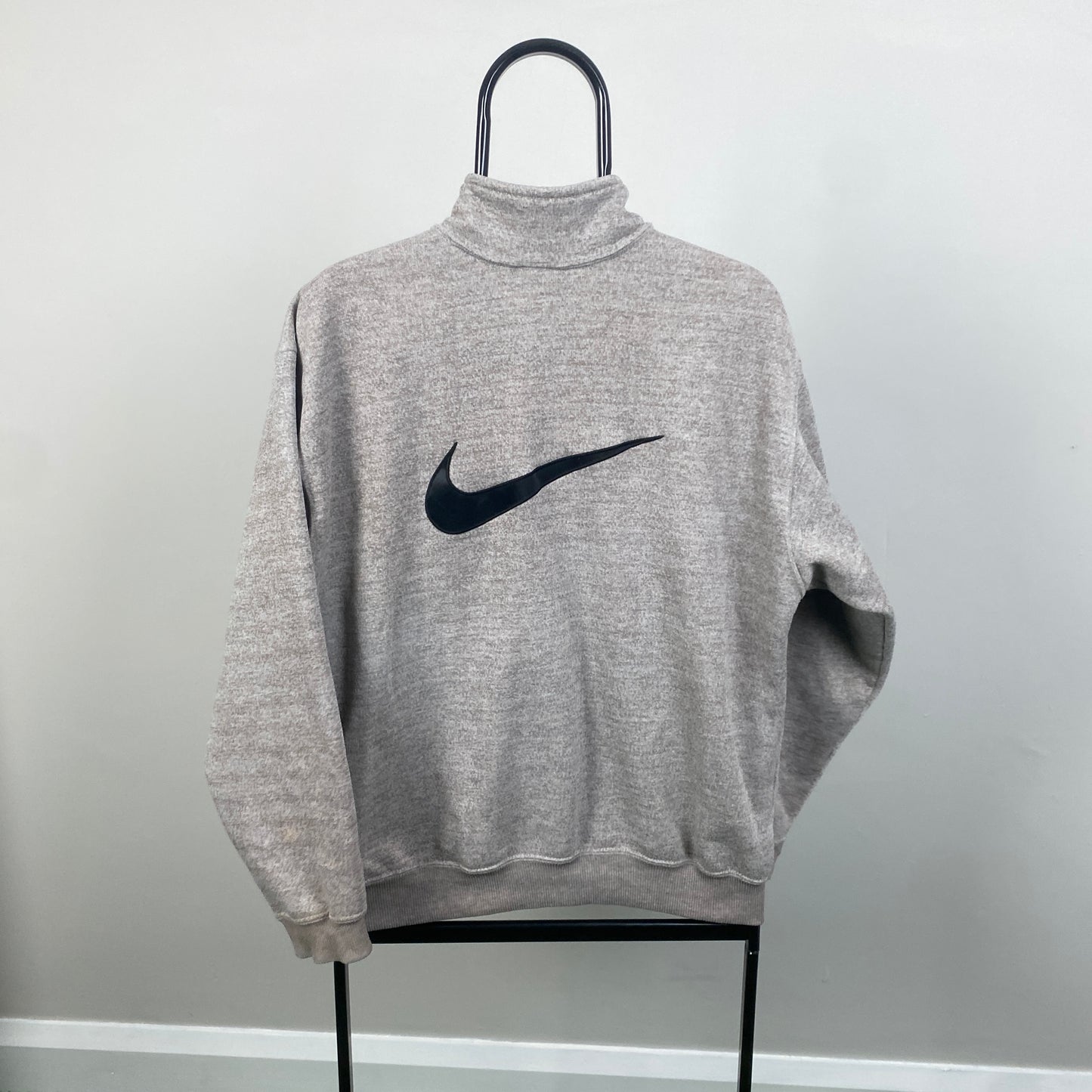 90s Nike 1/4 Zip Sweatshirt Brown Small