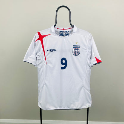 Retro Umbro England Rooney Football Shirt T-Shirt White Small