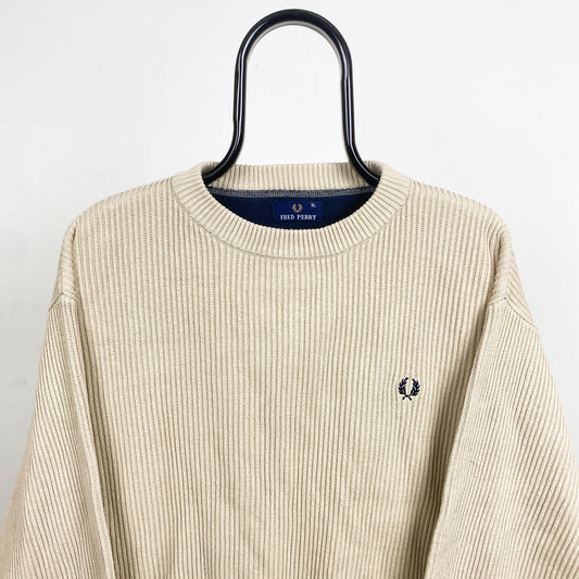 Retro Fred Perry Cord Sweatshirt Brown XL